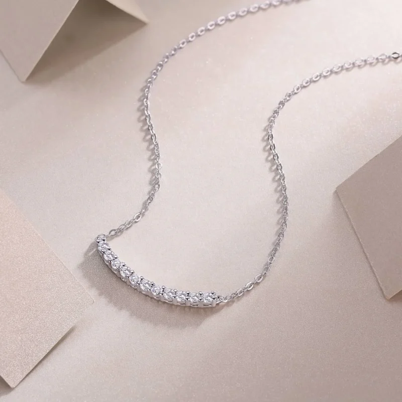 Necklace Sparkling Fine Jewelry Wholesale Moissanite Necklace for Women,Sterling Silver Chain Lab Diamond Pendant MYN13269 - Image 4