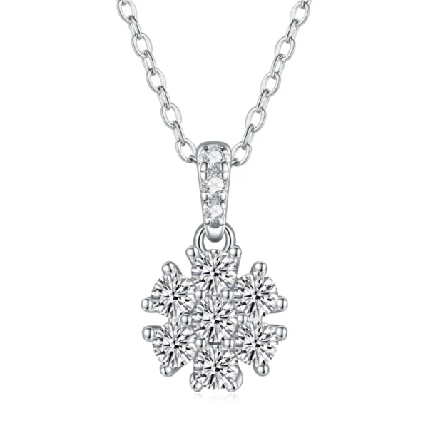 Stunning Moissanite and Zircon Necklace in S925 Sterling Silver - MYP13526