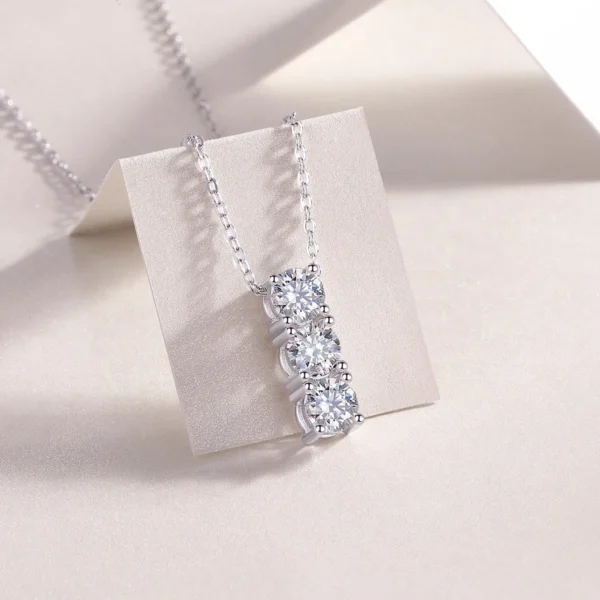 Delicate 0.5CT Moissanite Necklace in S925 Sterling Silver - MYP13606-5.0 - Image 4