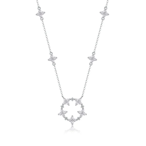 Minimalist S925 Sterling Silver Necklace with Moissanite Gemstone - MYN13603