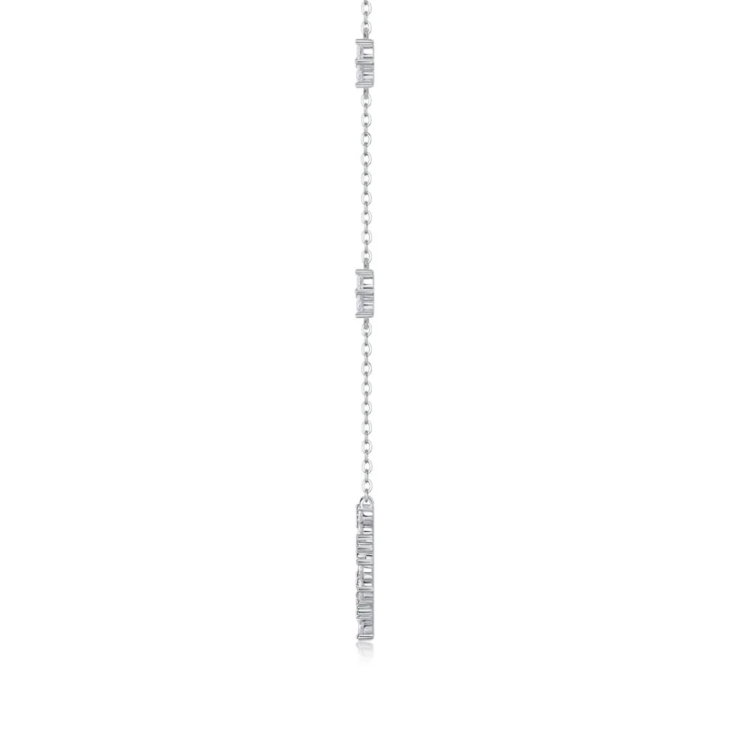 Minimalist S925 Sterling Silver Necklace with Moissanite Gemstone - MYN13603 - Image 6