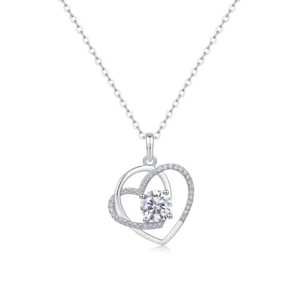 Romantic Moissanite Necklace with 5A White Zircon in S925 Sterling Silver – 1CT Moissanite – MYP13620-6.5