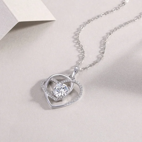 Romantic Moissanite Necklace with 5A White Zircon in S925 Sterling Silver – 1CT Moissanite – MYP13620-6.5 - Image 3