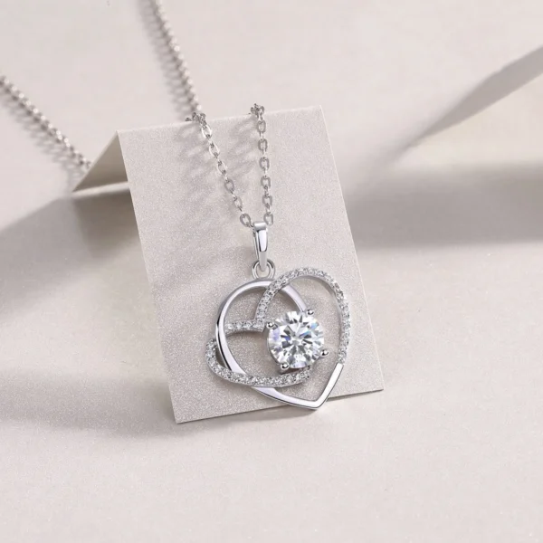 Romantic Moissanite Necklace with 5A White Zircon in S925 Sterling Silver – 1CT Moissanite – MYP13620-6.5 - Image 4