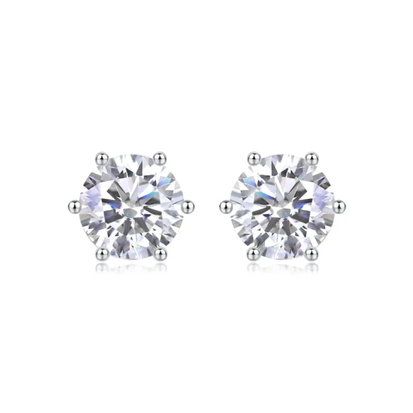 Romantic 0.5CT Moissanite Earrings in S925 Sterling Silver – 1CT Total – MYE13176-50 - Image 2