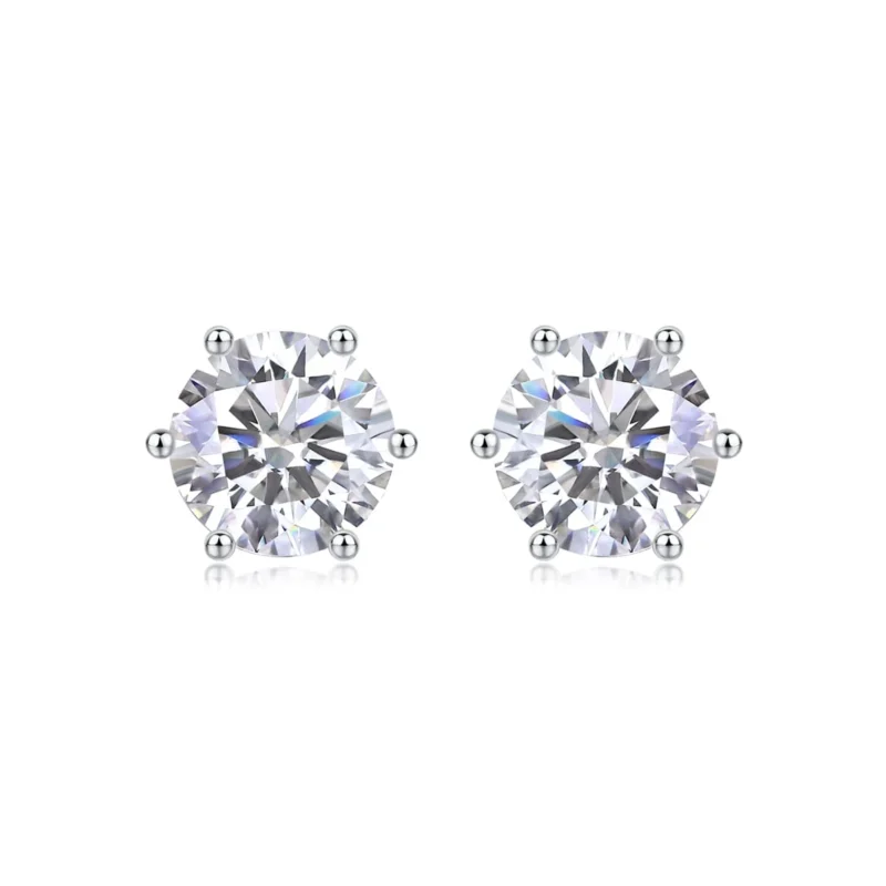 Romantic 0.5CT Moissanite Earrings in S925 Sterling Silver – 1CT Total – MYE13176-50 - Image 2