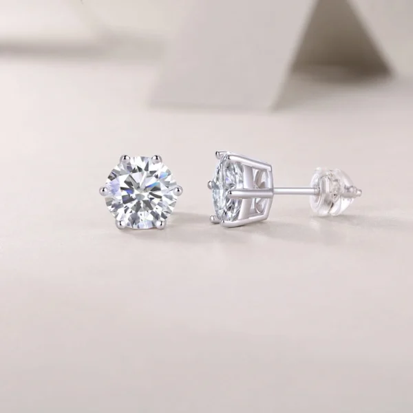 Romantic 0.5CT Moissanite Earrings in S925 Sterling Silver – 1CT Total – MYE13176-50 - Image 4