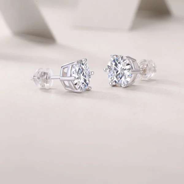 Romantic 0.5CT Moissanite Earrings in S925 Sterling Silver – 1CT Total – MYE13176-50 - Image 3