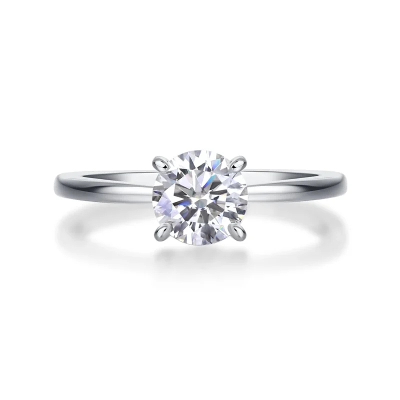 Romantic 1CT Moissanite Couple Rings for Valentine's Day in S925 Sterling Silver – MYZR12939-65 & MYZR10283-65 - Image 4