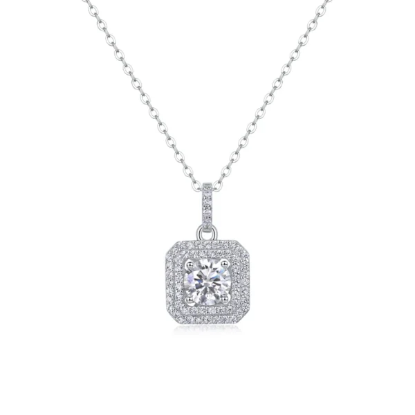 1CT Moissanite Necklace with 5A White Zircon in S925 Sterling Silver – Engagement Jewelry Fashion Wholesale – MYP13583-6.5