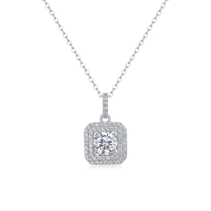 1CT Moissanite Necklace with 5A White Zircon in S925 Sterling Silver – Engagement Jewelry Fashion Wholesale – MYP13583-6.5