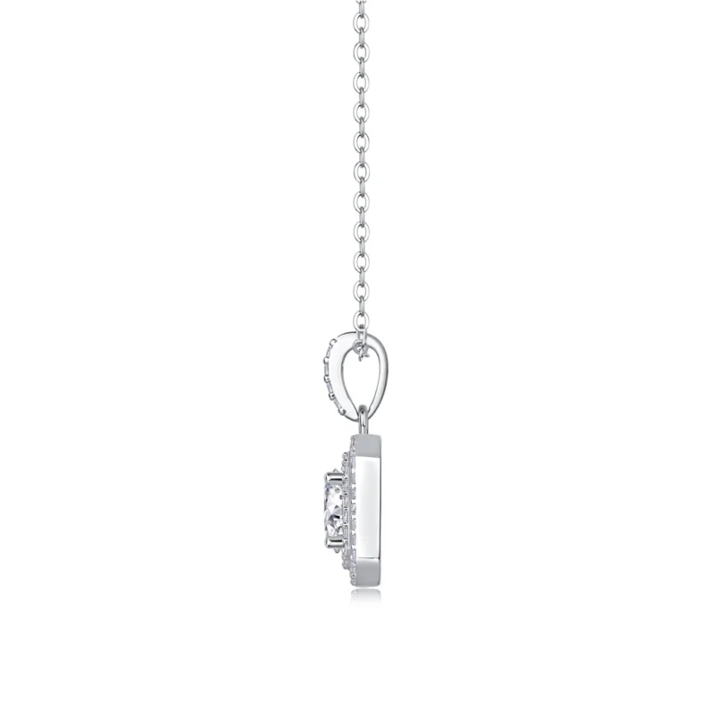 1CT Moissanite Necklace with 5A White Zircon in S925 Sterling Silver – Engagement Jewelry Fashion Wholesale – MYP13583-6.5 - Image 4