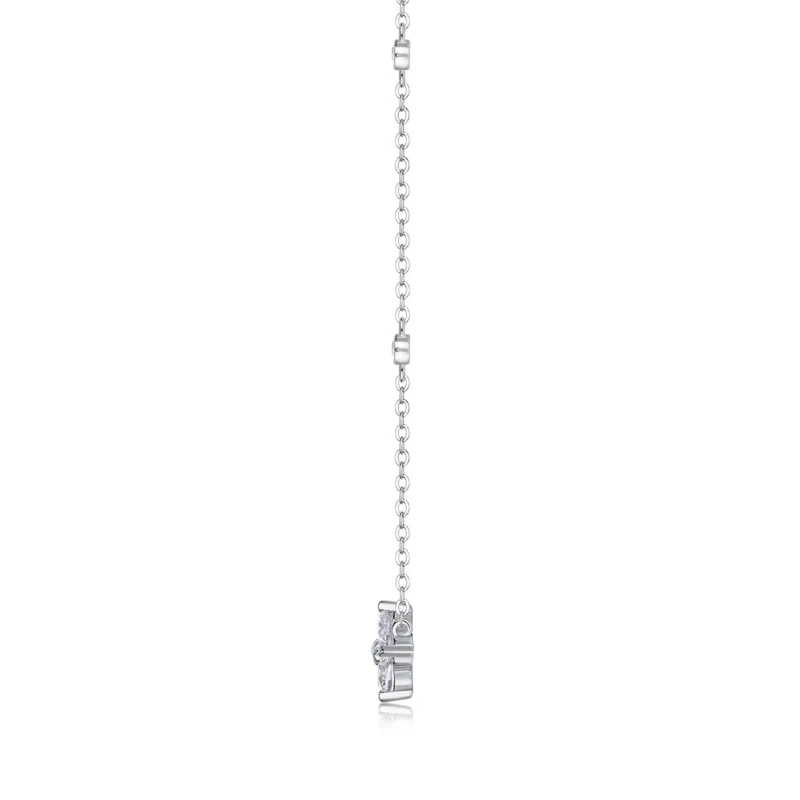 Moissanite Necklace with 5A White Zircon Side Stones in S925 Sterling Silver – 1CT, Wedding & Engagement Jewelry – MYN13646 - Image 4