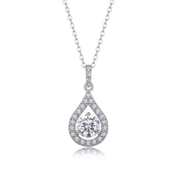 1CT Moissanite Necklace with 5A White Zircon in S925 Sterling Silver – Wedding Jewelry & Engagement Necklace – MYP13591-6.5