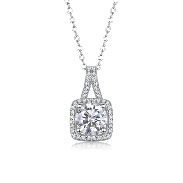 Elegant 2CT Moissanite Necklace with Zircon Accents - MYP13517-8.0