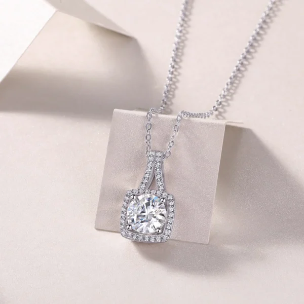 Elegant 2CT Moissanite Necklace with Zircon Accents - MYP13517-8.0 - Image 2