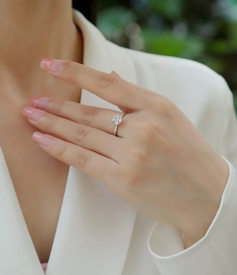 Romantic 1CT Moissanite Couple Rings for Valentine's Day in S925 Sterling Silver – MYZR12939-65 & MYZR10283-65 - Image 8