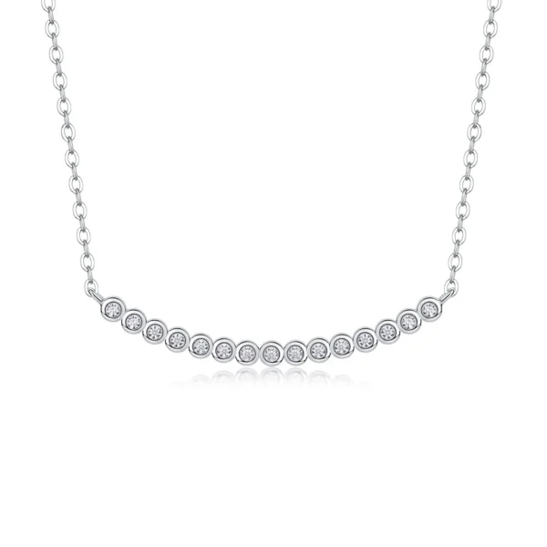 Classic S925 Sterling Silver Moissanite Necklace - MYN13282