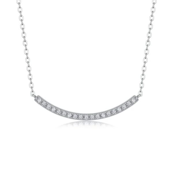 Elegant S925 Sterling Silver Necklace with Moissanite - MYN13277