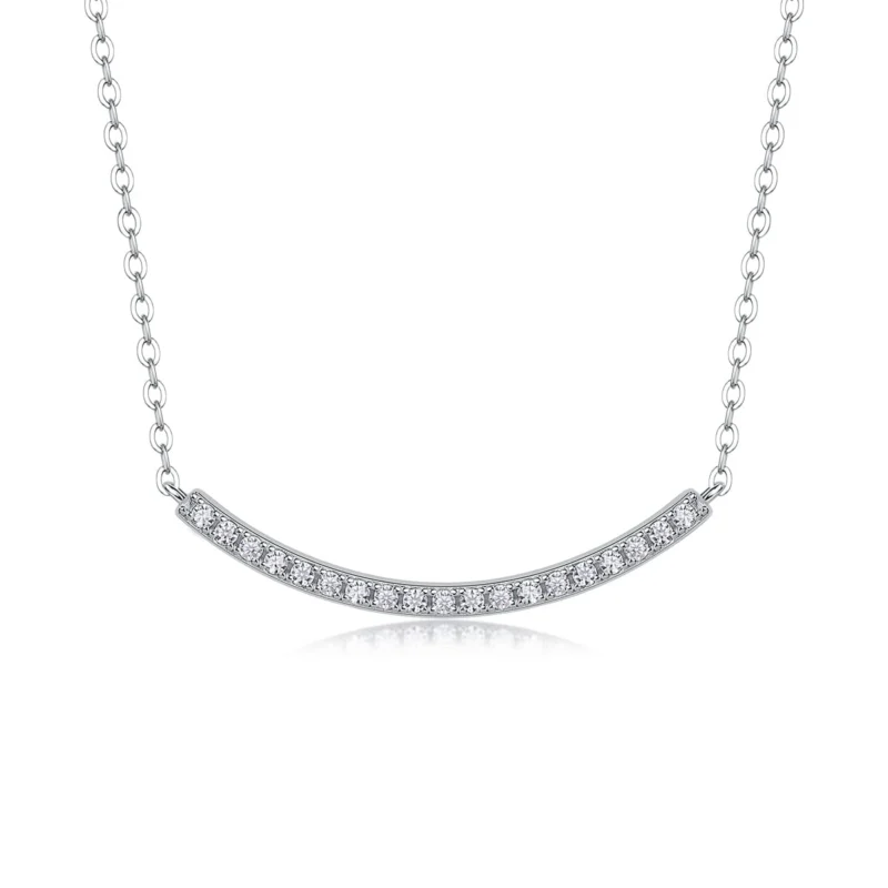 Elegant S925 Sterling Silver Necklace with Moissanite - MYN13277