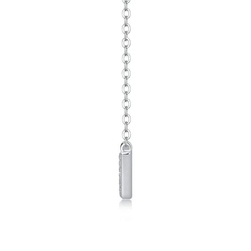 Elegant S925 Sterling Silver Necklace with Moissanite - MYN13277 - Image 3