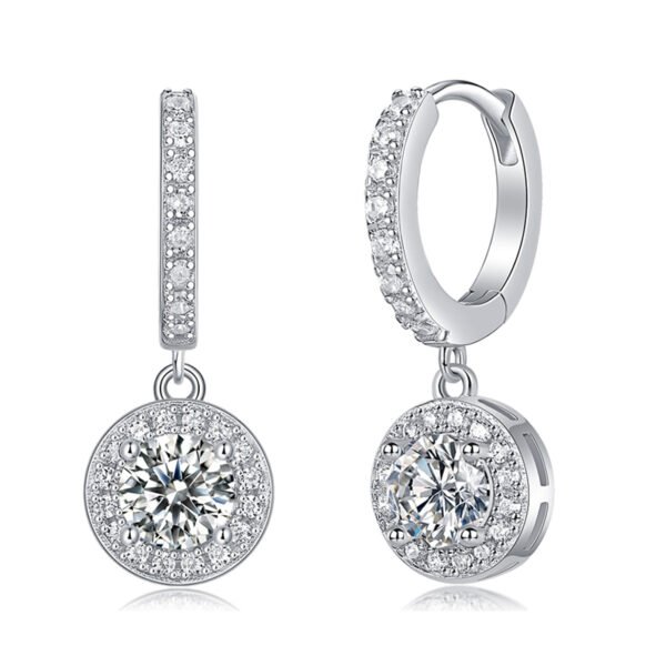 S925 Sterling Silver Moissanite Diamond Earrings with CZ – 1CT Total | Factory Wholesale (MYZE12927-50)