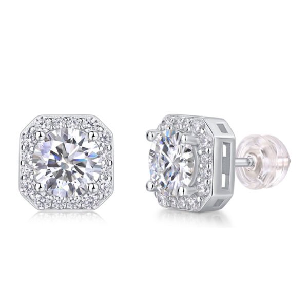 S925 Sterling Silver Moissanite Diamond Earrings – 2CT Total Weight | Elegant Wholesale (MYZE13158-6.5)