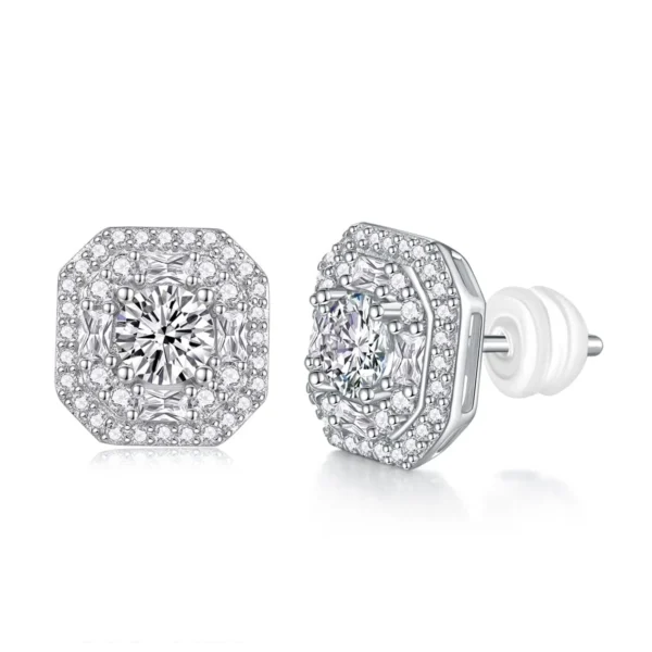 0.5CT Moissanite Earrings in S925 Sterling Silver Brilliant Sparkle Design MYE13514-5.0