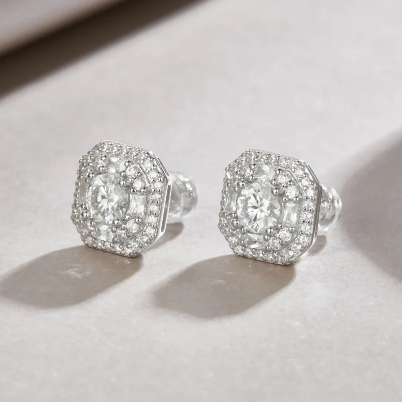 0.5CT Moissanite Earrings in S925 Sterling Silver Brilliant Sparkle Design MYE13514-5.0 - Image 2