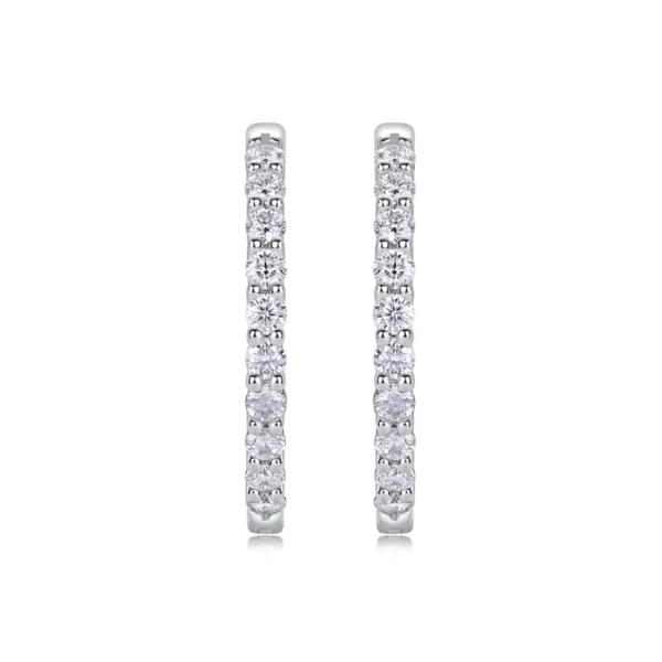 Moissanite Earrings in S925 Sterling Silver Classic Moissanite Design MYE13390 - Image 4