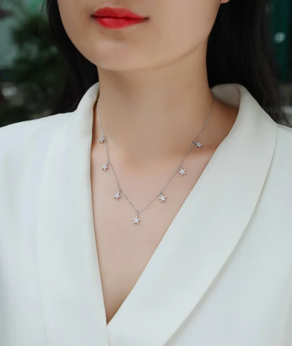 Moissanite Necklace in S925 Sterling Silver – Timeless Moissanite Sparkle – MYN13682  长描述 - Image 6