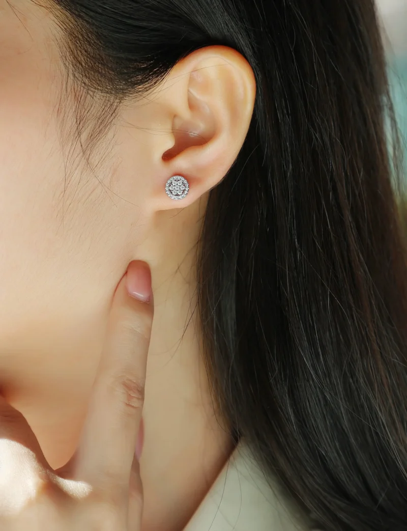Moissanite Earrings in S925 Sterling Silver Brilliant Sparkle with Moissanite MYE13481 - Image 5