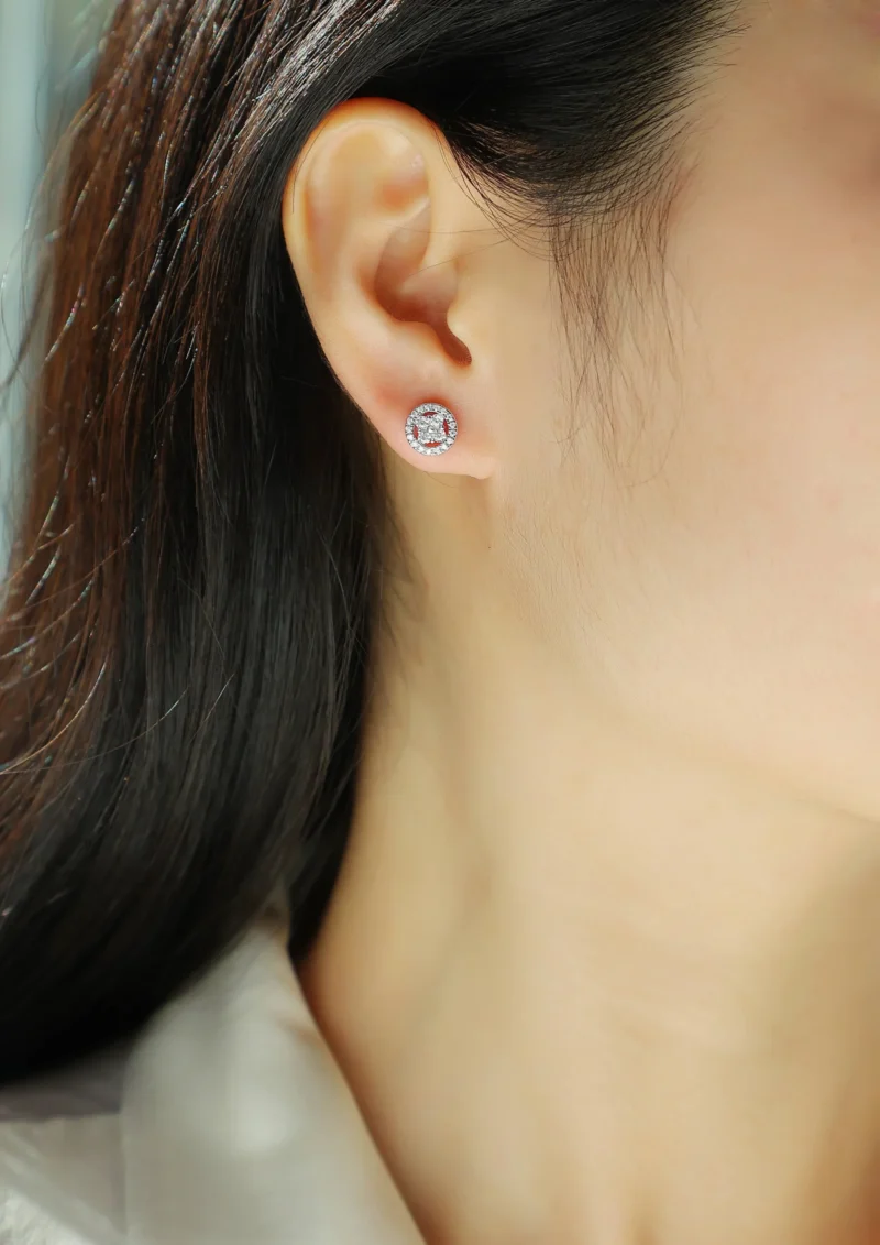 Moissanite Earrings in S925 Sterling Silver Brilliant Sparkle with Moissanite MYE13480 - Image 6
