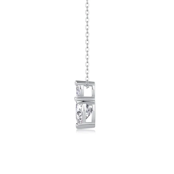 Moissanite Necklace with 5A White Zircon Side Stones in S925 Sterling Silver – MYP13784 - Image 4