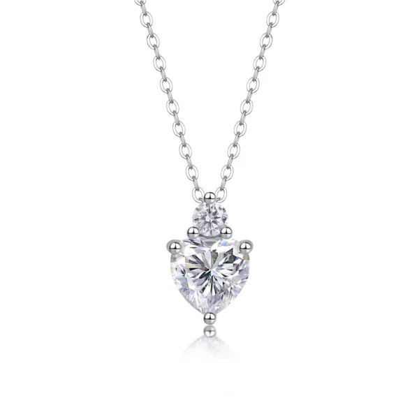 Moissanite Necklace with 5A White Zircon Side Stones in S925 Sterling Silver – MYP13783