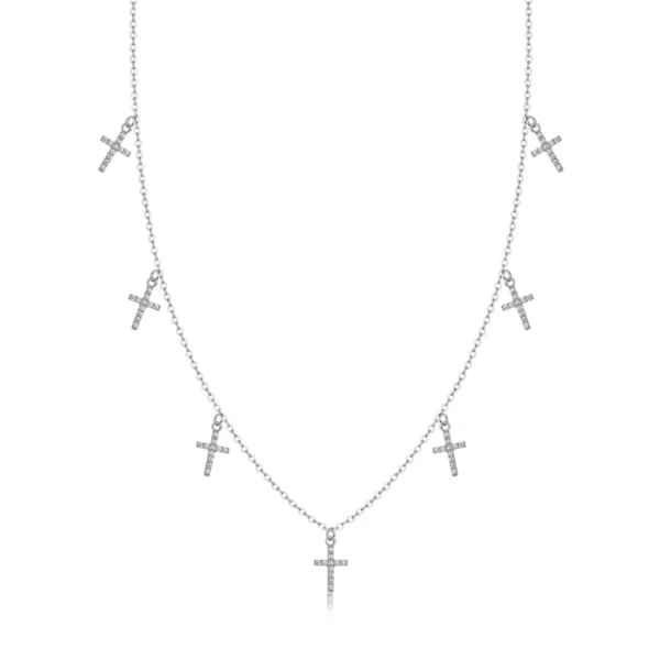 Moissanite Necklace in S925 Sterling Silver – Brilliant Design with Moissanite – MYN13681