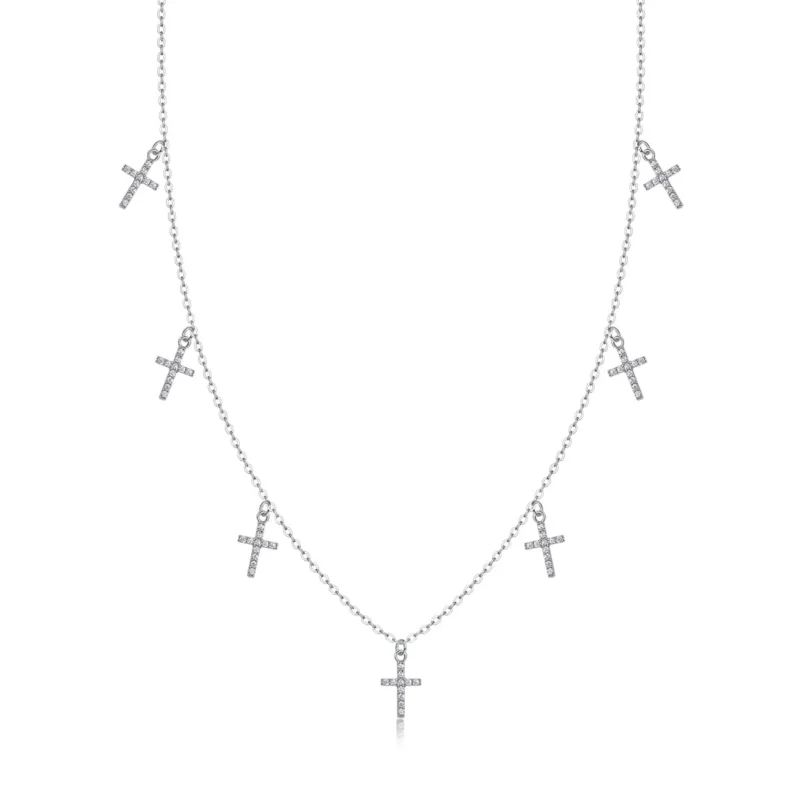 Moissanite Necklace in S925 Sterling Silver – Brilliant Design with Moissanite – MYN13681