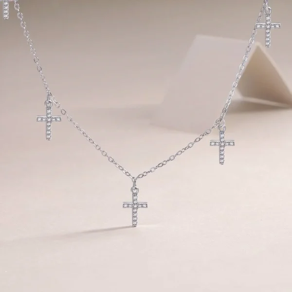 Moissanite Necklace in S925 Sterling Silver – Brilliant Design with Moissanite – MYN13681 - Image 2