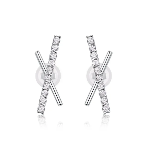 Moissanite Earrings in S925 Sterling Silver Brilliant Sparkle with Moissanite MYE13199 - Image 5