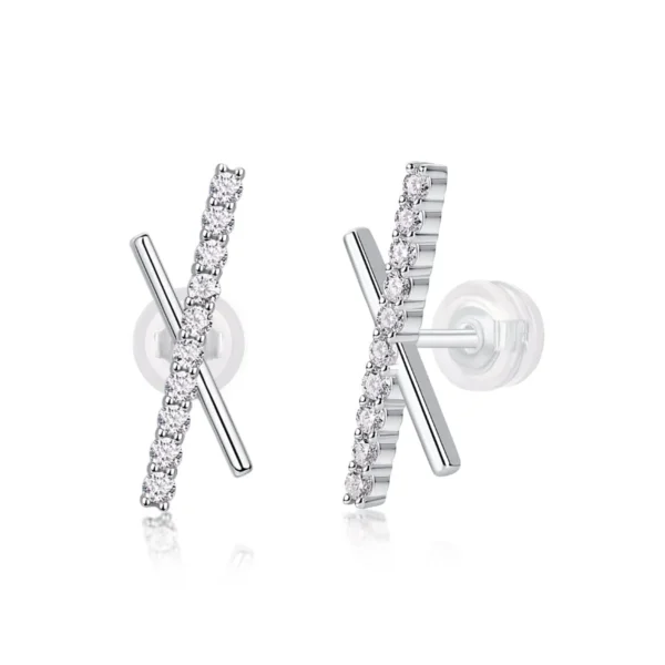 Moissanite Earrings in S925 Sterling Silver Brilliant Sparkle with Moissanite MYE13199