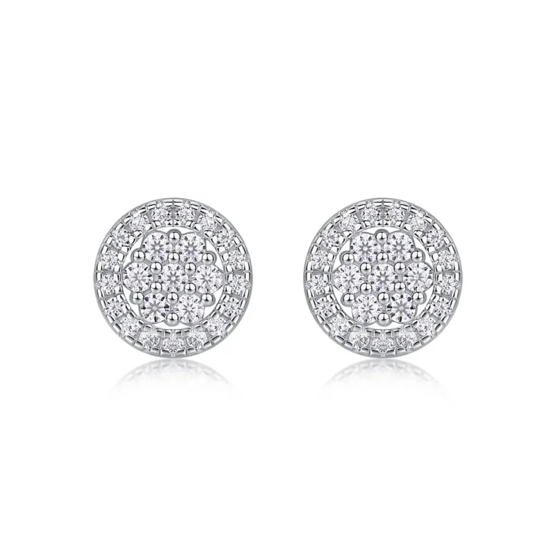 Moissanite Earrings in S925 Sterling Silver Brilliant Sparkle with Moissanite MYE13481 - Image 2