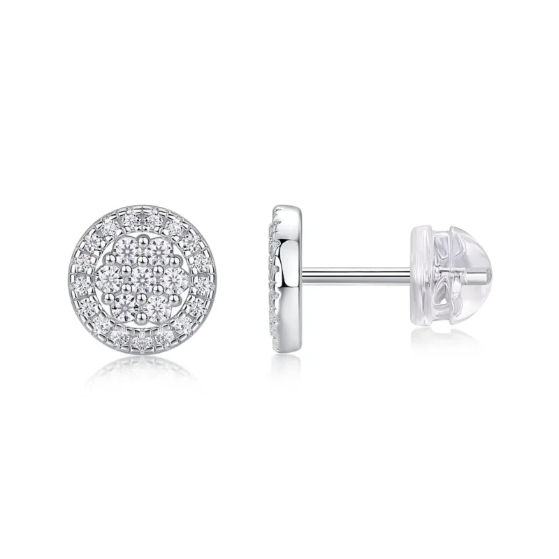 Moissanite Earrings in S925 Sterling Silver Brilliant Sparkle with Moissanite MYE13481