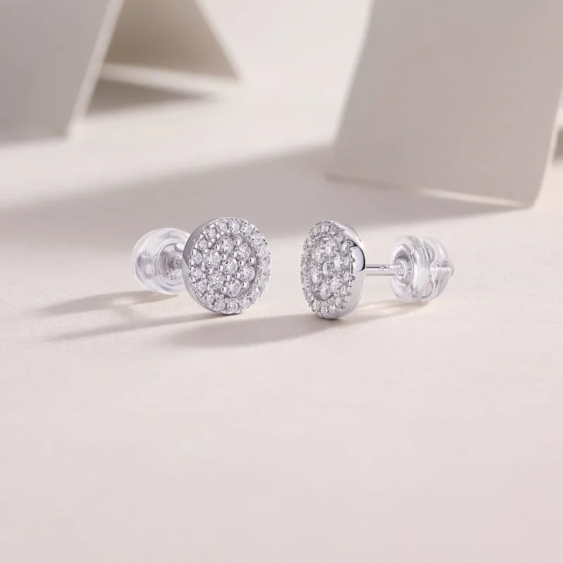 Moissanite Earrings in S925 Sterling Silver Brilliant Sparkle with Moissanite MYE13481 - Image 3