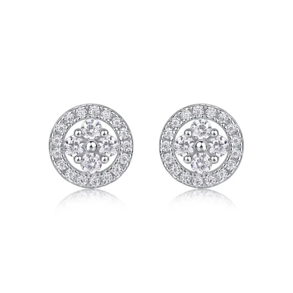 Moissanite Earrings in S925 Sterling Silver Brilliant Sparkle with Moissanite MYE13480 - Image 2