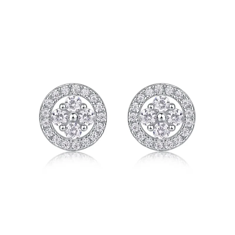 Moissanite Earrings in S925 Sterling Silver Brilliant Sparkle with Moissanite MYE13480 - Image 2