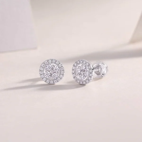 Moissanite Earrings in S925 Sterling Silver Brilliant Sparkle with Moissanite MYE13480 - Image 4