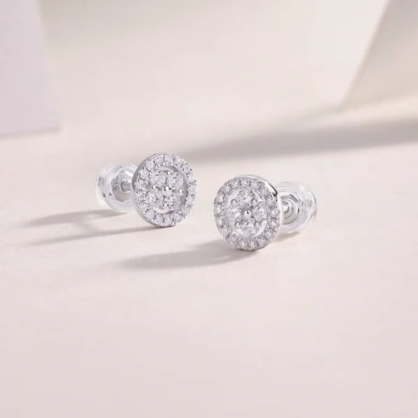 Moissanite Earrings in S925 Sterling Silver Brilliant Sparkle with Moissanite MYE13480 - Image 3