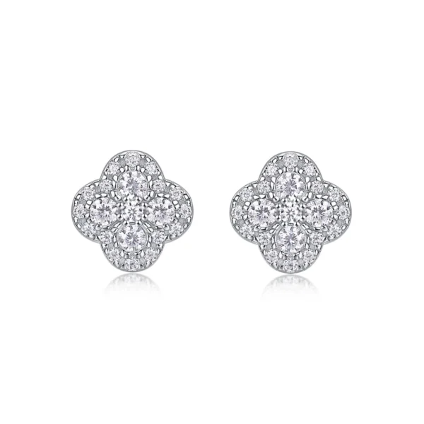 Moissanite Earrings in S925 Sterling Silver Sparkling Moissanite Design MYE13478 - Image 2