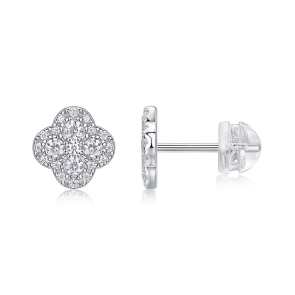 Moissanite Earrings in S925 Sterling Silver Sparkling Moissanite Design MYE13478