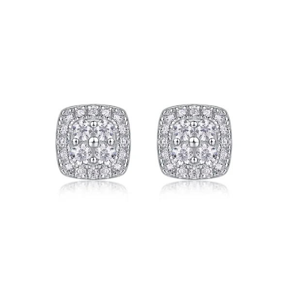 Moissanite Earrings in S925 Sterling Silver Classic Design with Moissanite MYE13482 - Image 2